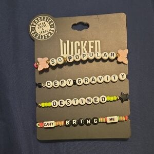 Bioworld Wicked Beaded Bracelet Set - Pink, Black, Green